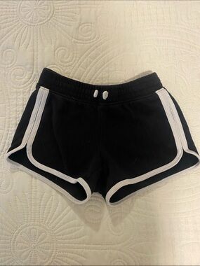 Girls Black Athletic Shorts with White Trim